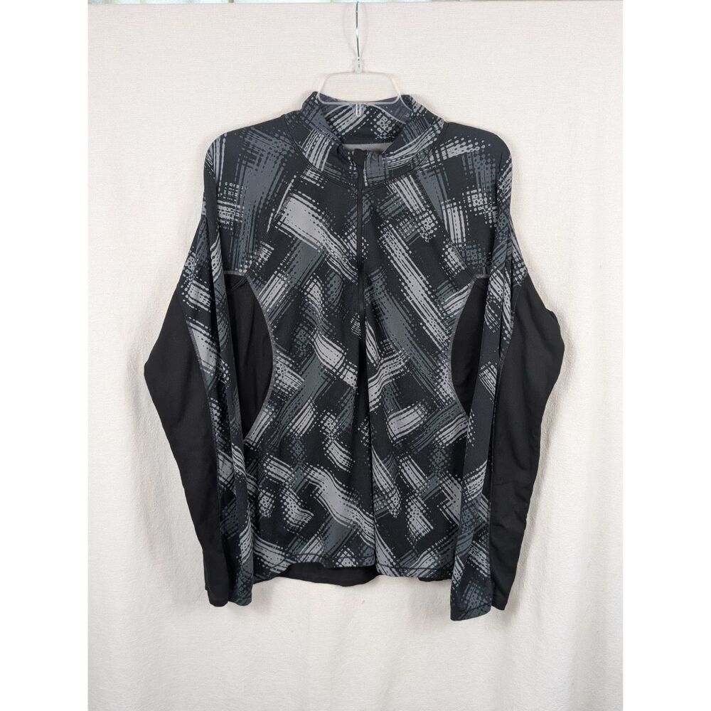 Athleta Half Zip Pullover Gym Jacket Black/Gray Women's Size 1X/XL